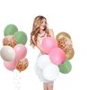 Finypa 80Pcs Jungle Safari Balloons Party Balloons set Animal Printed Pink Sage Green Balloons Wild One Giraffe Leopard Safari Baby Shower Decorations for Girl Birthday Party Supplies