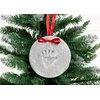 Lil Peach Baby’s Print Christmas Clay Ornament Kit, Baby's First Christmas Tree Ornament, for Baby Girl Or Baby Boy, Newborn Handprint Or Footprint Keepsake, Silver Glitter