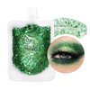 DAGEDA 40ml Green Body Glitter Gel, Mardi Gras Face Glitters Shimmer Liquid Eyeshadow for Rave Accessories, Chunky Glitter for Hair Face Body, Holographic Laser Powder Festival Glitter Makeup