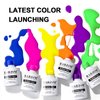 RARJSM Rubber Base Gel for Nails,Neon Gel Nail Polish Set,Neon Orange Green Blue Purple Yellow Rose Red Builder Base Gel in a Bottle Extension Gel Bright Summer Colors LED UV Cured Home Salon DIY
