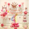 40 Inch Rainbow Gradient Number 4 and Mini Crown Balloon for 4th Birthday Party Decorations, Girl Birthday Party Balloons Decorations,Anniversary Decorations Supplies