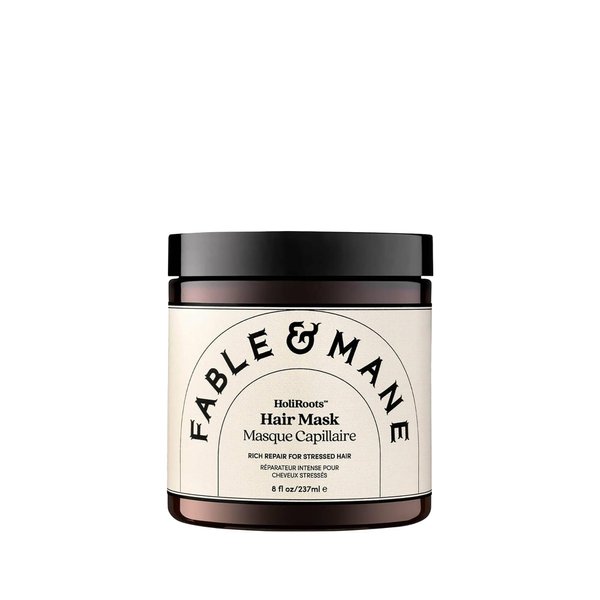 Fable & Mane HoliRoots Hair Mask, 8FL oz - Hydrating Hair Mask for Dry Damaged Hair with Shea Butter, Banana, Coconut Water, Mango Butter and Indian Jasmine Sambac Fragrance