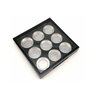 HLLMX 1 PCS Empty Eyeshadow Palette Portable Square Eyeshadow Box 9 Grids Cosmetics Storage Organizer 20mm Round Metal Pans for Eyeshadow Lipstick Blush Powder Pigment (Black)