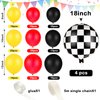 121 Pieces Balloon Garland Race Car Birthday Party Supplies Cars Theme Birthday Party Decorations Race Car Balloons Checkered Foil Balloons for Racing Car Birthday Decoration
