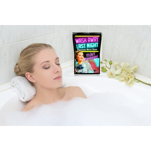 Wash Away Last Night Bath Soak – Pink Bath Salts Luxury Bath Funny Girlfriend Gifts for Best Friends Bath and Body Gifts for Women Mediterranean Sea Salts Ladies Night Gifts Bachelorette Party Favors