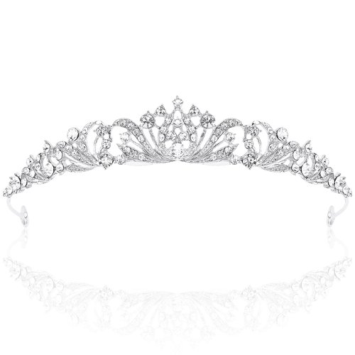 TOBATOBA Silver Tiara Crowns for Women Girls Wedding Tiara Princess Tiara for Wedding Prom Quinceanera Birthday Crown Halloween Hair Accessories