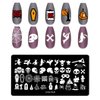 DANNEASY 6 Pieces Halloween Christmas Nail Stamping Plate Holiday Nail Stamps Nail Stencils Plates for Nails Design Manicure Template Nail Art Tools Acrylic Nail Accessories
