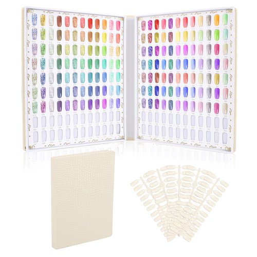 Segbeauty 216 Nail Colors Display Chart, Nail Polish Organizer Display Book with 240 False Nail T...