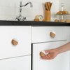 White Marble Stone Cabinet Knobs Wood Drawer Knobs Modern Dresser Cabinet Knobs Round Dresser Pull Handle Hardware Decorative Wood Drawer Small Furniture Knobs for Cupboard Cabinet Desk (12 Pcs)