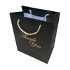 MODEENI Black Thank You Gift Bags - 8x10 Medium Size - 12 Bags - Bags for Business Small - Boutique Bags in Gold Foil