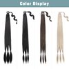 HANNE 34 Inch Long Braided Ponytail Extensions with Hair Tie Natural Black Ponytail Hair Wrap Around Synthetic Hair Extensions for Black Women Hairpieces for Mother's Day (1B)