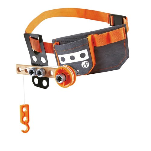 Hape Junior Inventor Scientific Tool Belt | 19 Piece Utility Component STEAM Tool Storage Belt for Children +4 Years