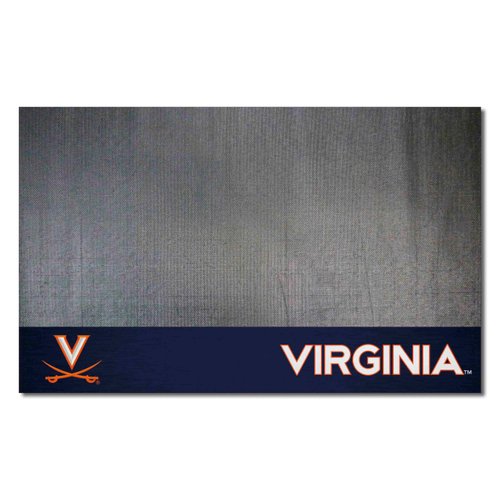 FANMATS 18294 Virginia Cavaliers Vinyl Grill Mat - 26in. x 42in. - Deck Patio Protective Mat | Oil, flame, and UV resistant