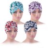 WKJHO 4 Pieces Women Turban Hat Head Wraps for Women Girls Twist Knot Pre-Tied Bonnet Turbans for Women Unique Leaf Pattern Beanie Cap Hats