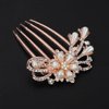 Xerling Elegant Pearly Flower Hair Comb Wedding Bridal Floral Pearl Hair Side Comb Teeths Rhinestone Hair Styling Accessories Decorative Headpiece for Updo Bun Women Girls (comb 2)