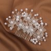 Simple White Flower Pearl Handmade Hair Comb Hair Accessories for women