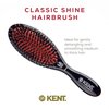 Kent CSMS Classic Shine Small Oval Cushion Straightening Brush - Natural Black Boar Bristle Hair Brush with Nylon Quills - Shine Hair Brush and Scalp Scrubber for Short to Shoulder Length Hair