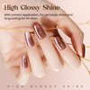 MIZHSE Cat Eye Gel Nail Polish: Brown Magnetic Gel Polish with Magnet Stick, Maillard Style Magic Effect Galaxy Shimmer Glitter Holographic Nail Gel Soak Off Nail Art Salon Manicure Home