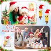 Meooeck 10 Sets Christmas Teacher Thank You Gifts Christmas Crochet Pencil Shape Ornaments with Santa Hat for Christmas Tree Crochet Appreciation Gifts for Teacher