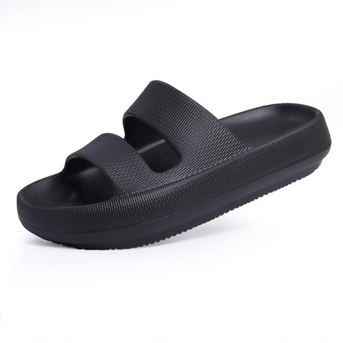 shevalues Arch Support Slide Sandals for Women Pillow Soft Recovery Slip on Sandals Lightweight Summer Cloud Slippers for Plantar Fasciitis Black 39