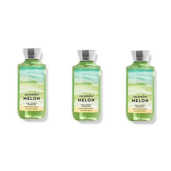 x3 Bath and Body Works Cucumber Melon Shower Gel Original Set