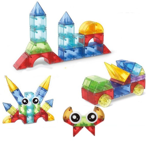 3D Geometry Magnetic Building Blocks for Kids, 32PCS Beginner Creative Construction Magnetic Tiles Toys, Simple Magnetic Building Construction Educational STEM for children 36 months and older