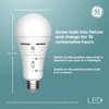 GE LED+ Backup Battery LED Light Bulbs, 8W, Rechargeable Emergency Light for Power Outages + Flashlight, Soft White, A21 (2 Pack)