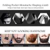 Switchblade Comb, Folding Comb, Pocket Comb, Foldable Comb Stainless Steel Folding Beard Comb with Cover Mustache Styling Comb for Men Beard Grooming Detangling and Styling(#2)