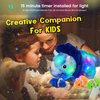 Hopearl LED Plush Dinosaur Lighting Up Stuffed Mommy Triceratops with 3 Babies in her Tummy Floppy Stuffed Animal Playset Night Lights Glow in The Dark Gifts for Kids Toddler Boys, Blue, 15“