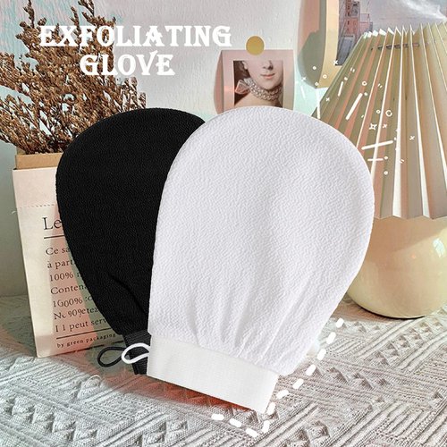 CIDOKAT Exfoliating Mitt for Body Scrub Exfoliator Glove Revive Glow Keesa Exfoliating Glove Exfoliate Bath Korean Deep Exfoliating Gloves for Shower Dead Skin Remover Scrubber Exfoliation 1pcs Black