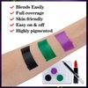 Purple Black Green Face Body Paint Demonic Special Effects SFX Halloween Makeup, Cream Washable Formula Face Painting for Adults Children Halloween Cosplay, Face Painting Kit for Halloween (A Set)