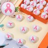 Tradder 36 Pcs Pink Ribbon Heart Stress Balls Heart Shaped Breast Cancer Gifts Foam Ball Hope Faith Strength Courage Stress Relief Gifts for Breast Cancer Awareness Month Bulk Party Favors