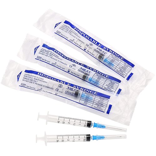 100Pack 3ml/cc with 23 G Safety Luer-Slip Individually Wrapped