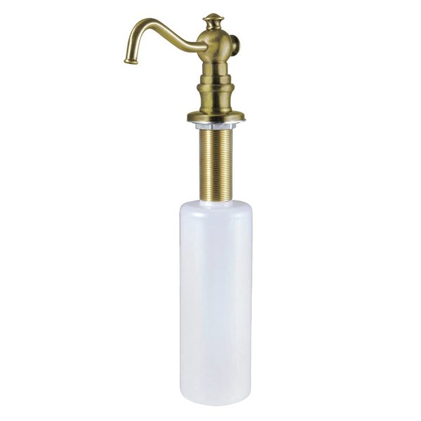 Kingston Brass SD7603 Curved Nozzle Metal Soap Dispenser, Antique Brass 11-13/16 inch Length