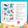 Partywind Luminous Blue Under Sea Temporary Tattoos for Kids, 170 Styles Glow Ocean Beach Pool Birthday Party Decorations Supplies Favors, Fake Tattoo Stickers for Kids (12 Sheets)