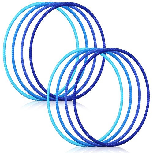 Sratte 8 Pcs Color Hoop Detachable Adjustable Hoop Exercise Ring Plastic Toys for Teens Games Gymnastics Dog Agility Equipment Party Decor, 4 Colors (28 Inch,Fresh Colors)