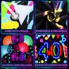 Neon Birthday Party Decorations Glow Neon Happy 40th Birthday Yard Sign Banner (UV Black Light Reactive) and 20Pcs Fluorescent Neon Birthday Balloons for Glow in The Dark Birthday Party Supplies