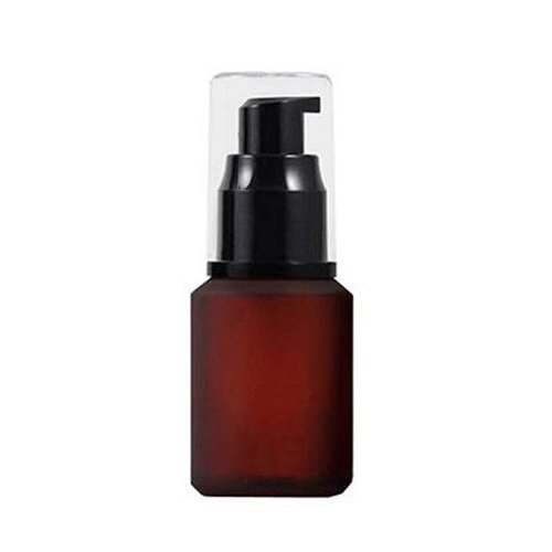 Ericotry 1PCS 30ml 1oz Rose Red Frosted Empty Glass Cosmetic Cream Lotion Pump Bottle with Black Pump Head and Anti-Dust Cap Travel Containers for Beauty Liquid Essential Oil Facial Cream Emulsion