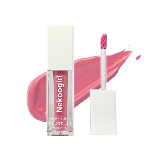 Nekoogirl Liquid Blush, Blush for Cheeks, Matte Natural Cream Blush, Lightweight, long-lasting, highly pigmented formula blushes. (#01, 7ML)