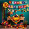 KatchOn, Fiesta Happy Birthday Banner - 15 feet, 3 String | Cinco De Mayo Theme, Mexican Fiesta Pinata Sombrero Garland for Mexican Birthday Party Decorations | Mexican Banner Fiesta Party Decorations