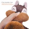 Durable Dog Toys for Aggressive Chewer Squeaky Indestructible Puppy Toys Tough Dog Squeaky Toys No Stuffing Crinkle Dog Toy, Rope Knots Puppy Chew Teething Toys, Sturdy Squirrel Interactive Pet Toy