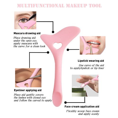 Reusable Eyeliner Stencils Silicone Winged Tip Eyebrow Pencil Smoky Eyeshadow Applicators Plate Cat Shape Guide Template Multifunctional Lazy Quick Makeup Tool