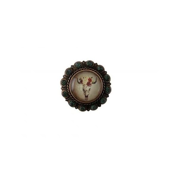 Skull Pop up Phone Grip Copper and Turquoise