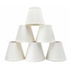 Small Lamp Shade Set of 6 Chandelier Shades 3" X 6" X 5" White Linen Lampshade Clip-On Bulb