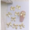30Pcs Gold Bow Nail Charms Cute 3D Bow Alloy Nail Art Charms Kawaii Long Ribbon Bowknot Nail Designs Accessories Y2K Gold Big Bow Nail Decoration Supplies for Women Girls Nail Art