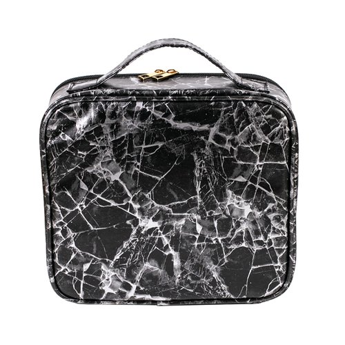 WONSAMAM Travel Makeup Train Case Make Up Cosmetic Organizer Bag Makeup Tool Storage with Adjustable Compartments for Women Makeup Brush Toiletry Jewelry Digital Accessories