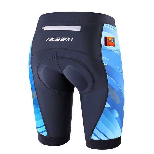 Womens Bike Shorts 4D Gel Pading Cycling Spinning Biker Bicycle Short with Pockets Wide Waistband Blue XL