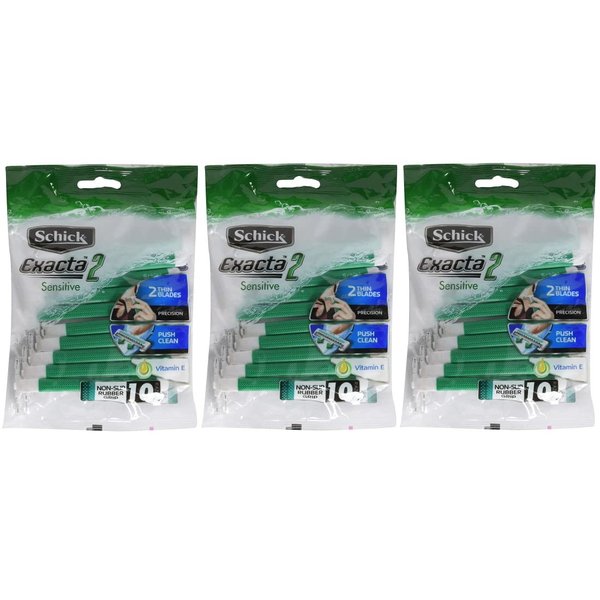 Schick Exacta2 Sensitive Disposable Razor 30p (10 Count x 3Pack)