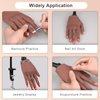 Practice Hand for Acrylic Nails，Nail Practice Hand with Stand Bracket, Flexible Bendable Silicone Nail Practice Fake Hand, Nail Training Mannequin Hand for Acrylic Nails for Beginners, Nail Tech