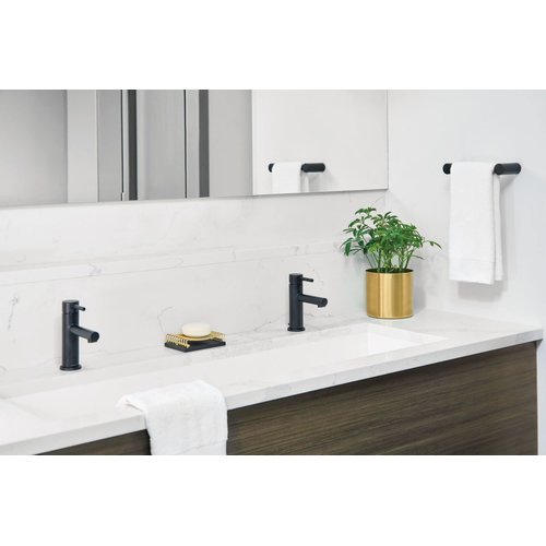 Moen Align Matte Black 9-inch Modern Hand Towel Bar, Bathroom Towel Hanger, YB0486BL